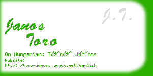 janos toro business card